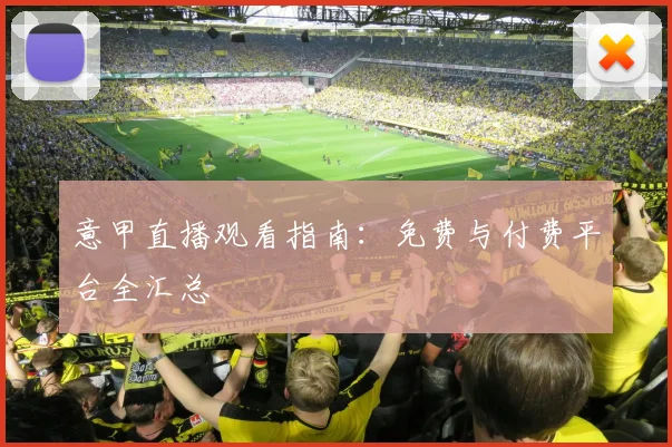 意甲直播观看指南：免费与付费平台全汇总